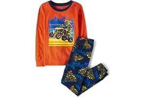 The Children's Place Boys' 100% Cotton Long Sleeve Top and Pants, 2 Piece Pajama Set