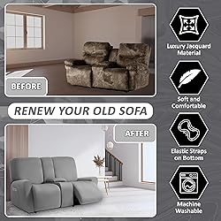 ULTICOR Squared Jacquard Design Reclining Loveseat