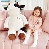 IKASA Giant Cow Stuffed Animal 78 cm Soft Plush Toy White view 5