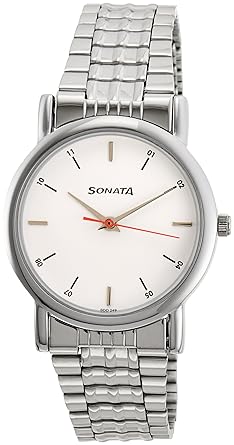 Sonata Analog White Dial Men's Watch -NJ7987SM03W