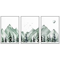 SIGNWIN 3 Piece Framed Canvas Wall Art Abstract Mountain Canvas Prints Home Artwork Decoration for Living Room,Bedroom - 16