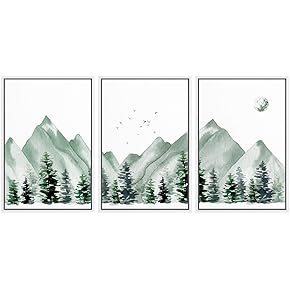 SIGNWIN 3 Piece Framed Canvas Wall Art Abstract...