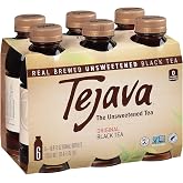 Tejava Original Unsweetened Black Iced Tea, 16.9 fl oz, Pack of 6 | BPA-Free 30% rPET Bottles, Java Black Tea Leaves, No Sugar, No Sweeteners, 33 mg Caffeine Per 8 Oz
