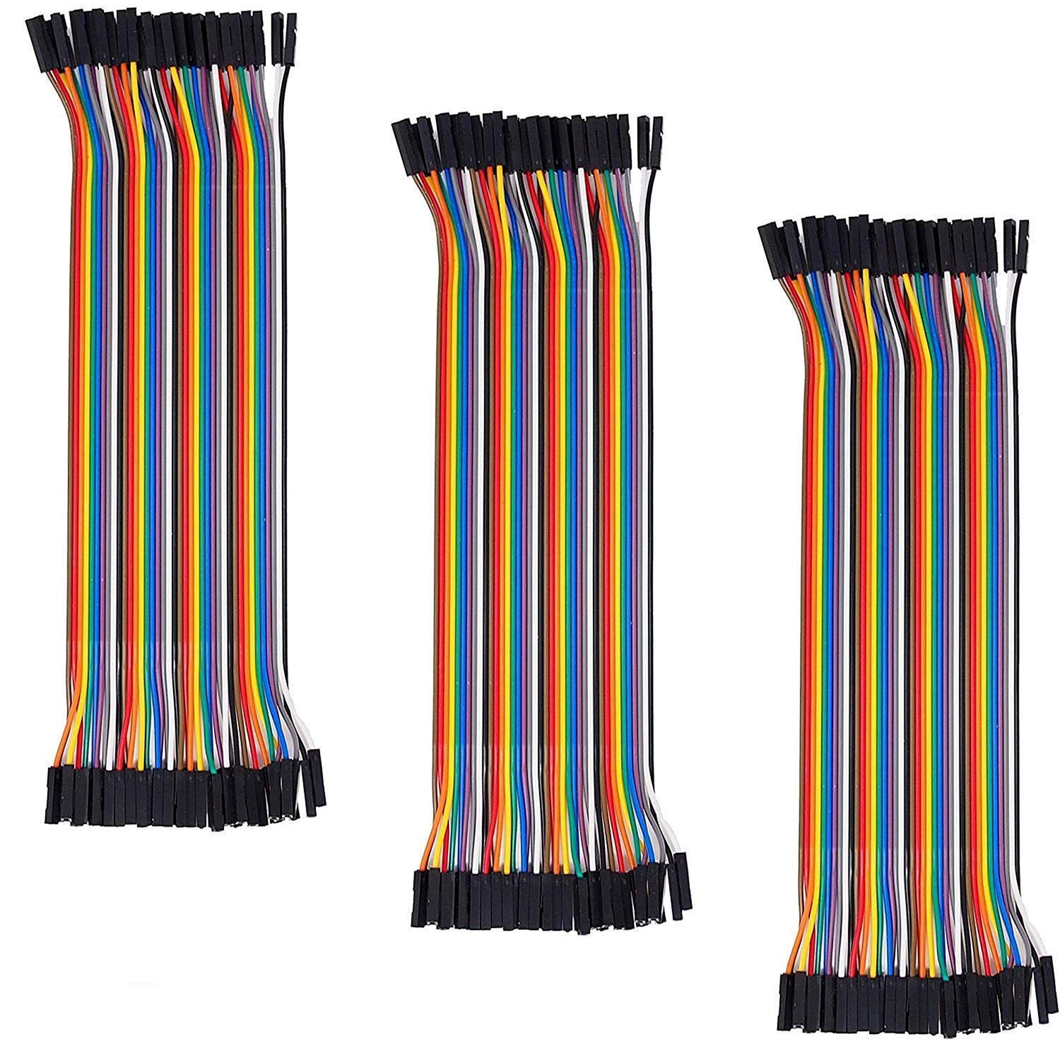 AZDelivery Breadboard Jumper Wire Cable 40 Pin Female to Female F2F Ribbon Cables compatible with Arduino and Raspberry Pi Including E-Book! (Pack of 3)