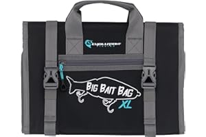 Evolution Fishing Big Bait Bag XL – Roll-Up Swimbait Storage Bag for Large Glide Baits, 6 PVC Pockets, Tarpaulin Construction