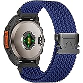 Laband QuickFit 20mm Stretchy Braided Compatible with Garmin Fenix 8 43mm Watch Band/7S/7S Pro/6S Pro/6S/5S/5S Plus/Epix Pro 42mm,Parachute Buckle Elastic Nylon Strap for Instinct 2S/Approach S70 42mm