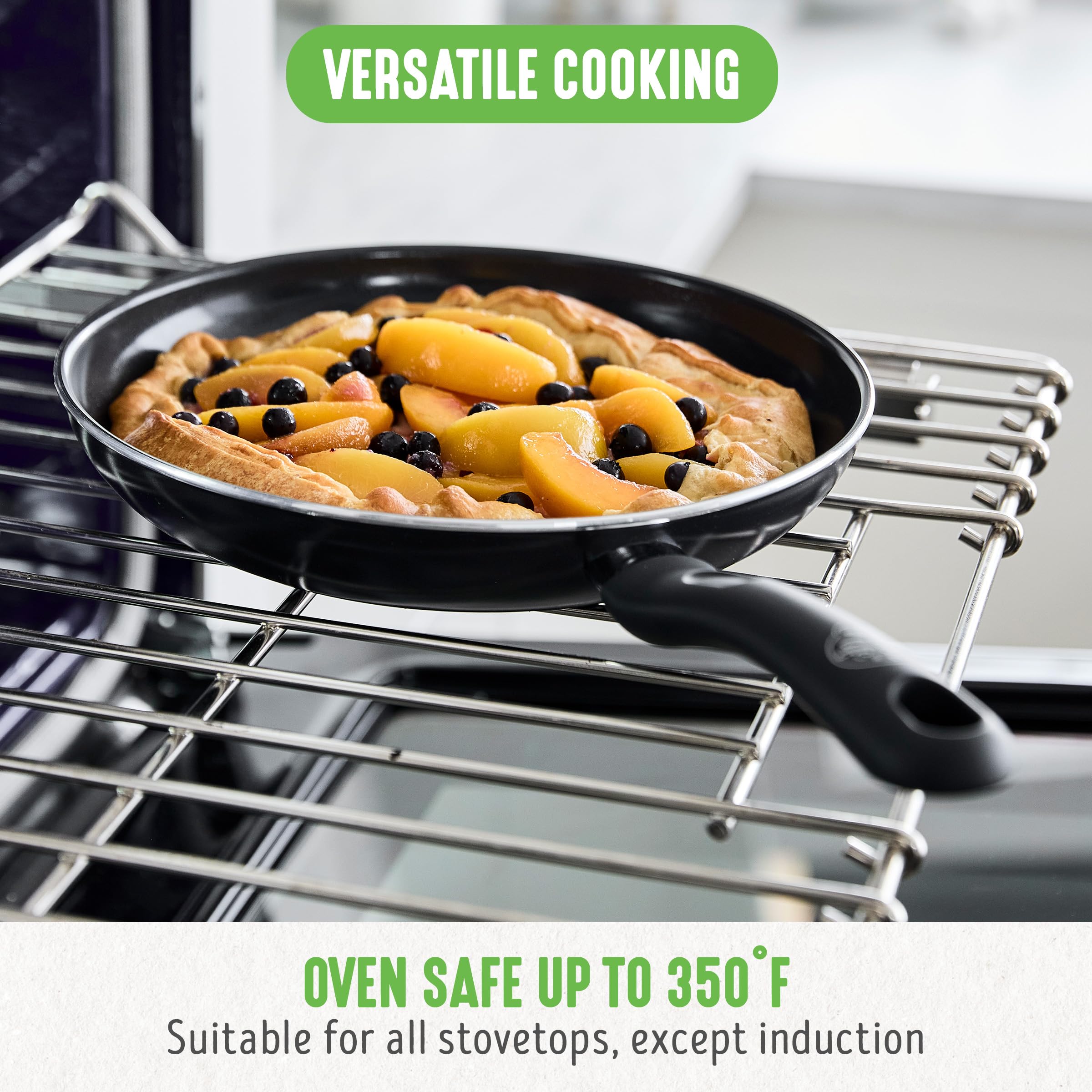 GreenLife Soft Grip 1QT and 2QT Saucepan Set, Healthy Ceramic Nonstick, Non Toxic PFAS & PFOA-Free, Dishwasher Safe, Glass Lids, Stay-Cool Handles, Easy Clean Cookware, Kitchen Essentials, Black