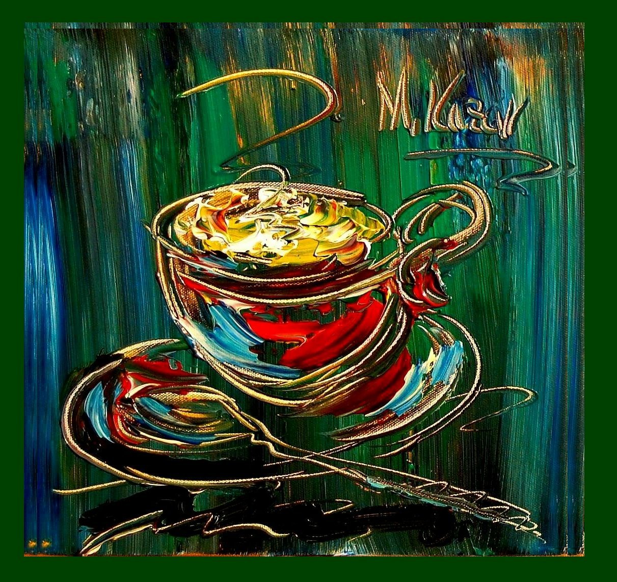 Jazz Modern Abstract Impressionist Art Deco Oil Painting on Canvas