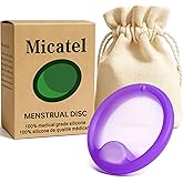 Micatel Soft Menstrual Disc – Reusable Medical-Grade Silicone Period Disc | Leak-Free 12H Protection, Eco-Friendly Organic Tampon Alternative for Women (Purple, Regular)
