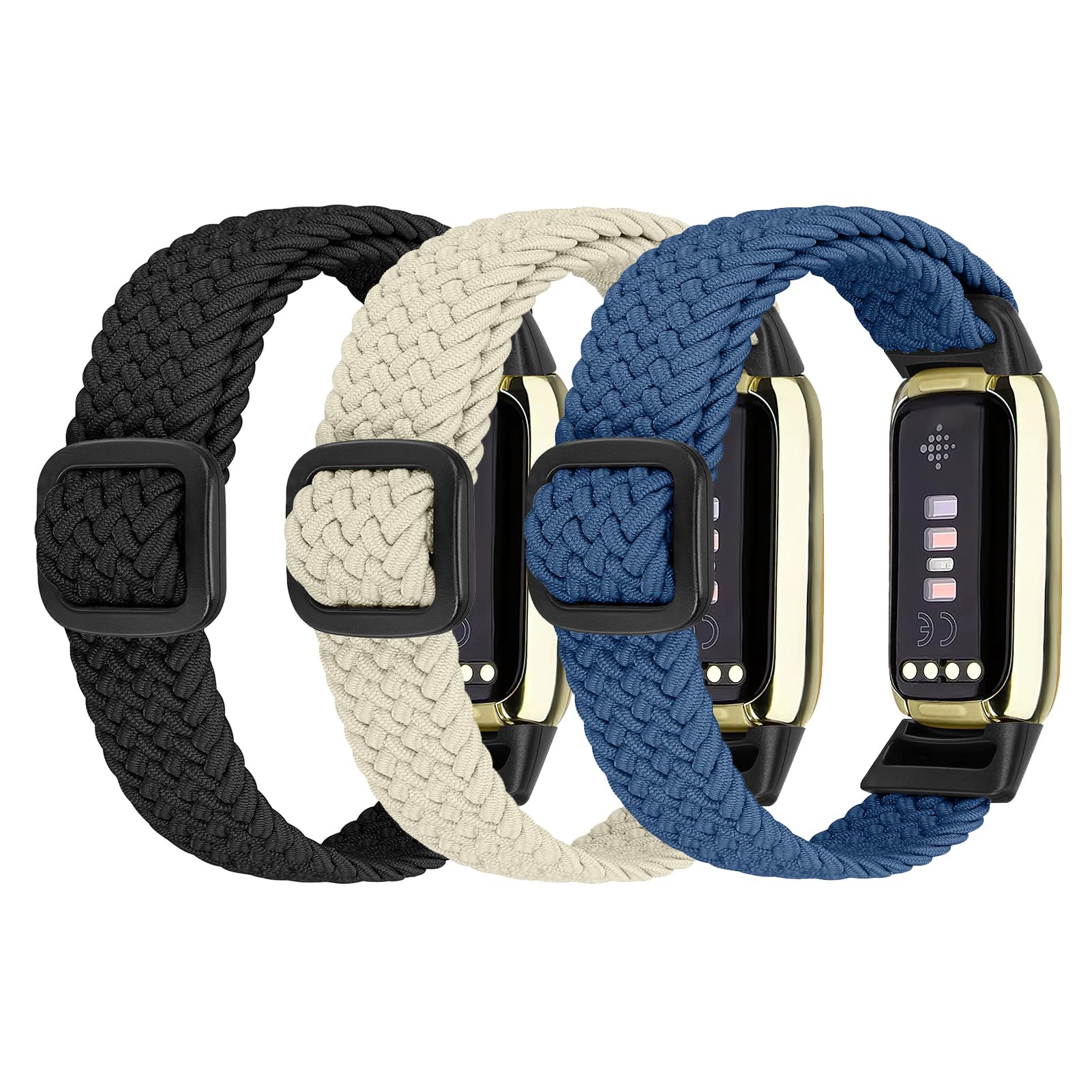 Ecogbd Elastic Nylon Replacement Strap Compatible with Fitbit Luxe, Soft Fabric Adjustable Breathable Sport Wristband for Women Men