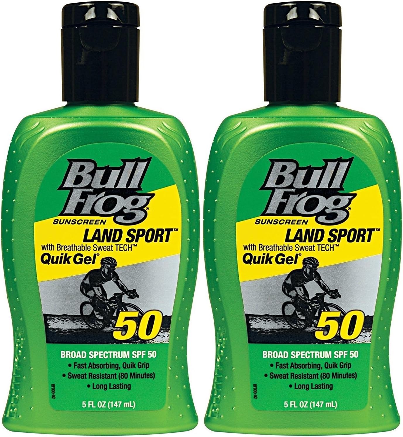 BullFrog Land Sport Quik Gel Sunscreen SPF 50 5 OZ - Buy Packs and Save (Pack of 2)