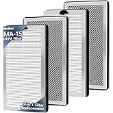 MA-15 Replacement Filter compatible with Air Puri-fier 15 Series, 3-in-1 H13 Ture HEPA and Activated Carbon Pre-filter, 4 Pack
