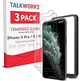 TALK WORKS iPhone 11 Pro Screen Protector (Also Fits iPhone Xs, iPhone X) 3 Pack, Installation Tray, Tempered Glass Durable 0