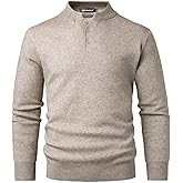 Voyagile Men's Henley Pullover Sweaters Quarter Button Jumper Casual Knit Long Sleeve Sweater Knitwear