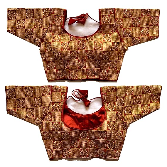 Women's Maroon Colour Heavy Sequance Stone Handwork Readymade Blouse For Saree And Lehenga (38+margin)