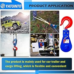 YATOINTO 8 ton Snatch Block with Hook, 6" Sheave
