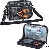 KastKing BaitSpace Detachable Tackle Bag, Soft Plastic Bait Storage | Clear Sleeves with 6 Large Pockets | Tough 900D Water-resistant Fabric | Extra Slots for Hooks &amp; Sinkers