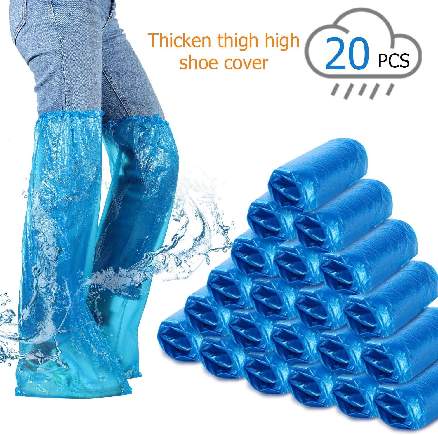 Disposable Boots Covers Plastic Long Shoes Covers Waterproof Over The
