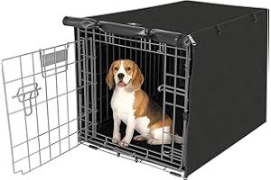 X-ZONE PET Double Door Dog Crate Cover - Polyester Pet Kennel Cover (Fits 24 30 36 42 48 inches Wire Crate) (36 Inch, Black)
