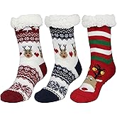 Sooneeya Slipper Socks for Women with Gripper - Winter Non Slip Thick Fuzzy Socks - Warm Cozy Christmas Gift