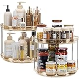 LAMU 2 Pack 2 Tier Lazy Susan Turntable Organizer