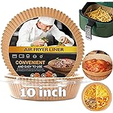 Large Air Fryer Disposable Paper Liner Round, 10 Inch Parchment Liners Non-Stick Fryer Paper Pads Baking Paper Food Grade for 7qt Power XL Air Fryer, Baking Roasting Microwave