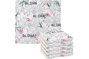 senya Tropical Flowers Aloha Print Dish Cloths 6 Pack Dish Towels Reusable Cleaning Cloths Kitchen Hand Towels