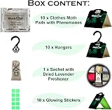 MothOut 10 Pheromone Clothes Moth Traps with Lavender Freshener Glow Pads view 3