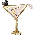 Realistic Giant Martini Glass Balloon PartyDeco 39x33.5 Inch Foil Cocktail Balloon for Bachelorette, Wedding, Birthday, Hen Party Dirty Martini Theme, Bikinis and Martinis Decorations