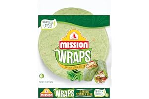 MISSION FOODS Mission Garden Spinach Herb Wraps, Soft Veggie Wraps, 6 Count, Trans Fat Free