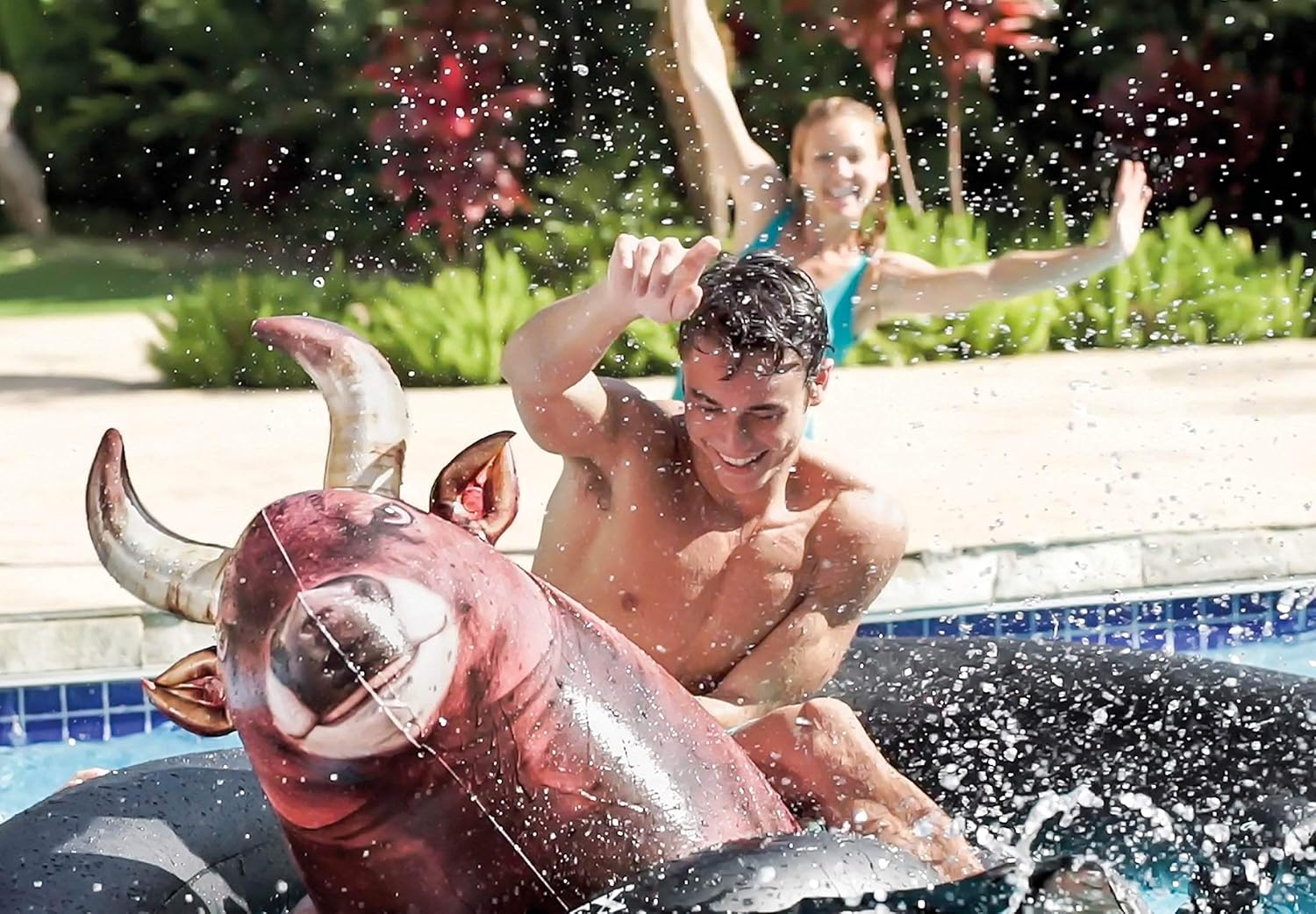 inflatable pool bull