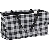 Household Essentials Black and White Plaid Krush Container All-Purpose Utility Tote