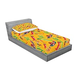 Lunarable Mexican Fitted Sheet & Pillow Sham