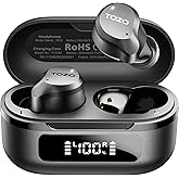 TOZO NC9 Hybrid Active Noise Cancelling Wireless Earbuds, 6 Mics ENC Clear Call, IPX8 Waterproof, in Ear Bluetooth 5.3 Headphones Stereo Bass Ear Buds 60H Playtime with LED Display 32 EQs via APP