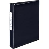 Avery&reg; Mini 3 Ring Binder, 1" Round Rings, 1 Black Binder | For Planners, Recipes and Reference Storage, Holds 5-1/2" x 8-1/2" Paper, Interior Storage Pockets, Spine Card Holder