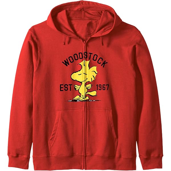 Amazon.com: Peanuts Snoopy Woodstock rainbow T-shirt Zip Hoodie