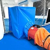 BONOOTH Overspray Diversion Suction Device for Better Air Circulation, Blue Connector with 12 Inch Exhaust Fan &amp; 33FT Ducting Hose, Just Fits for BONOOTH Inflatable Spray Paint Booths