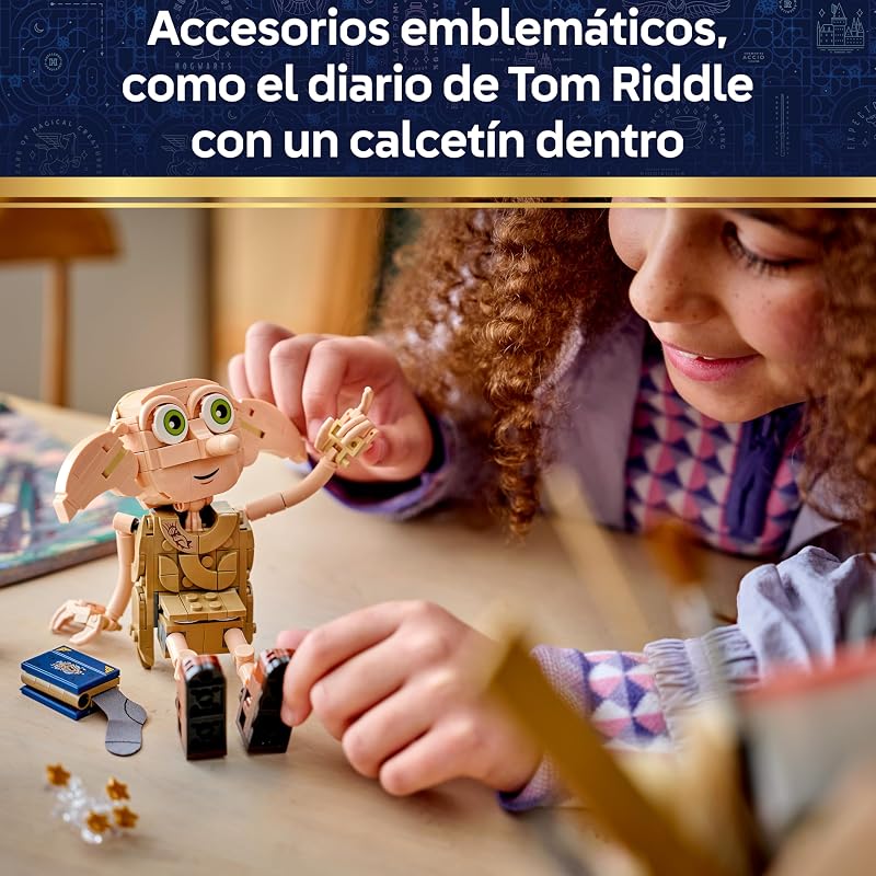 Harry Potter 2en1 Dobby el Elfo Libre de Juguete - Kit de Maquetas Transformable en Figura de Kreacher - Decoración para el Dormitorio - Regalo para Niñas, Niños y Fans de 8+ Años - 76469 — foto 4 de 8