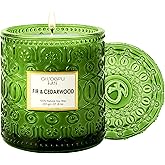 Chloefu LAN Fir & Cedarwood Scented Candle Gift, Christmas Festival Candles, Large Luxury Scented Soy Jar Candle with up to 55 Hour Long Lasting, Highly Scented, 8.1ozs