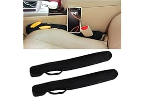 Amooca Car Seat Gap Filler 2pc Set Universal Fit for Car SUV Truck Vehicle Seat Gap Coverage Fill The Gap Between Seat and Console Stop Things from Dropping Thickened Black