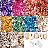 PPCLION Pearl Shell Beads Bracelet Making Kit Bracelet and Heart Beads Elastic Threads for Jewelry Necklace Making