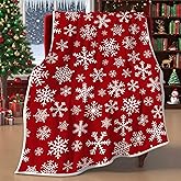 Christmas Snowflake Throw Blanket - Soft Cozy Warm Fleece for Couch and Bed - Plush Microfiber Flannel Winter Blanket 50 x 60 Inch