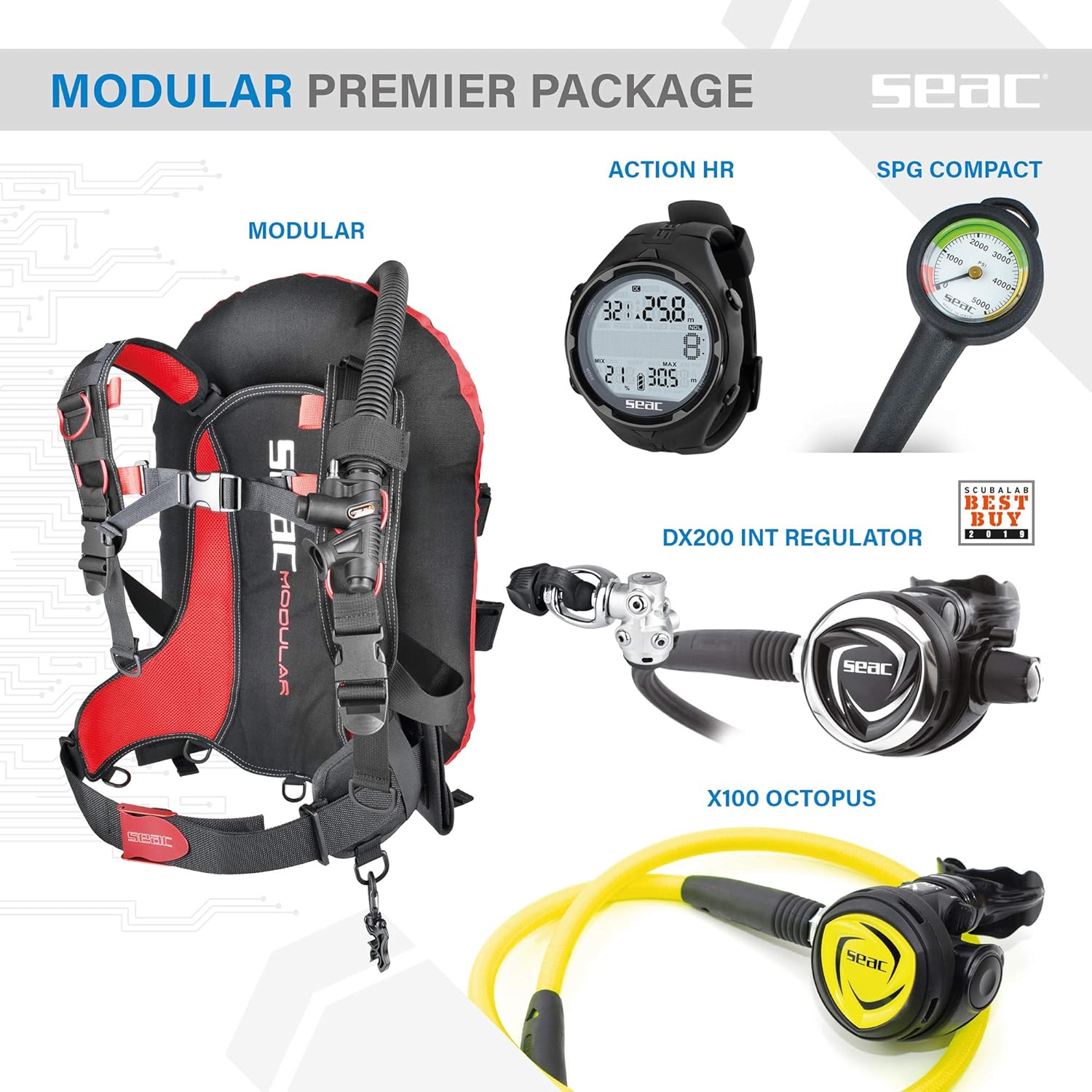scuba bcd and regulator package