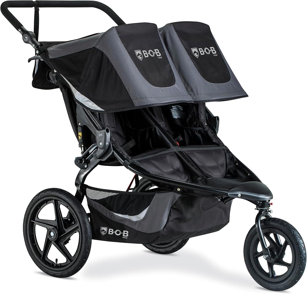 BOB Gear Revolution Flex 3.0 Duallie Jogging Stroller — Graphite Black | Versatile Double Jogger Stroller; All Terrain Stroll