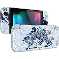 eXtremeRate DIY Replacement Shell Buttons for Nintendo Switch, Porcelain Dragon Back Plate for Switch Console, Housing with Full Set Buttons for Joycon Handheld Controller - Console Shell NOT Included