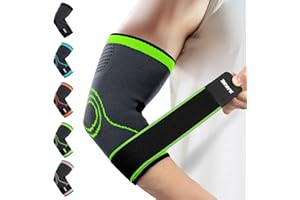 Rakiie Elbow Compression Sleeve 2 Pack, Elbow Brace for Tendonitis and Tennis Elbow, Pain Relief Elbow Brace for Men & Women, Elbow Sleeve Reduce Joint Pain for Tennis, Golfer, Workouts, Weightlifting