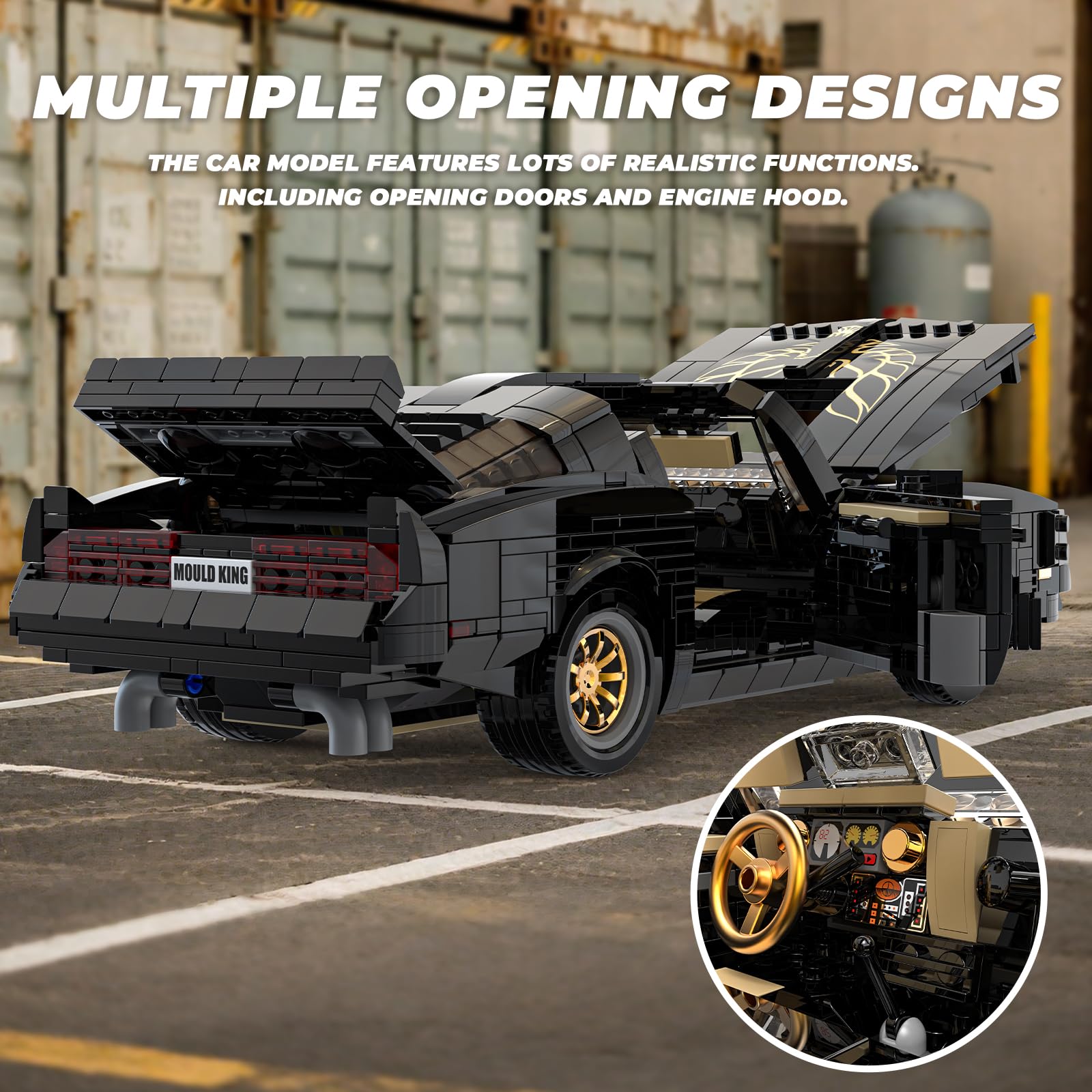 Mould King Technik Spielzeugauto-Modellbausatz,10029 MOC Sportwagen Bauset,Rennwagen-Bauset für Jungen, Mädchen und Motorsport-Fans, Auto-Geschenk zum Sammeln(1557 Teile) 5