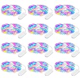 Brightown 12 Pack Multicolor Fairy Lights for Holiday Decor | 7ft 20 LED, Battery Operated, Lovely for Christmas Decor, DIY Craft, Wedding Table Centerpieces, Flowers, Branch Decor