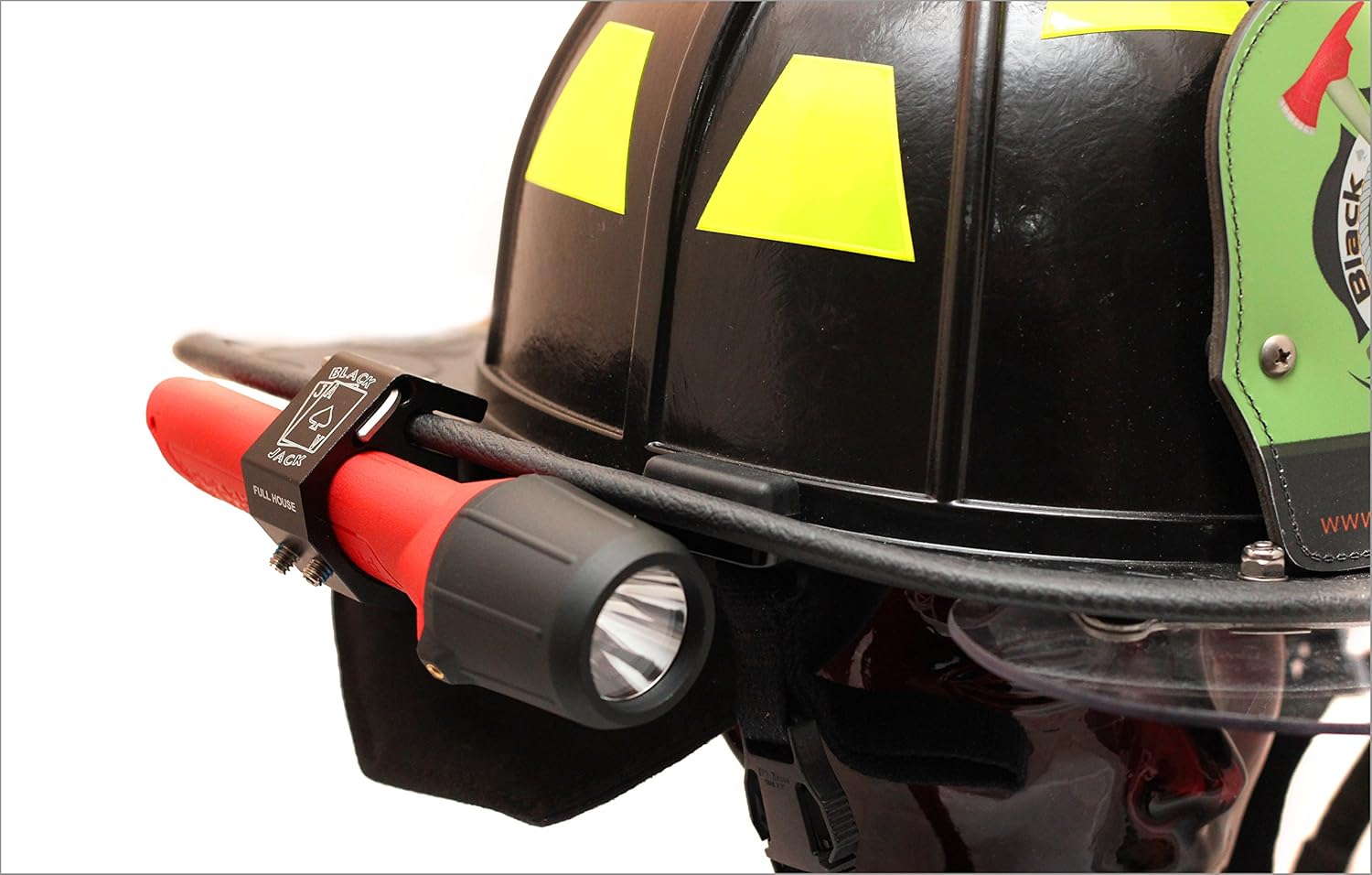 Full Lightweight Fire Fighter Helmet Aluminum Flashlight Holder