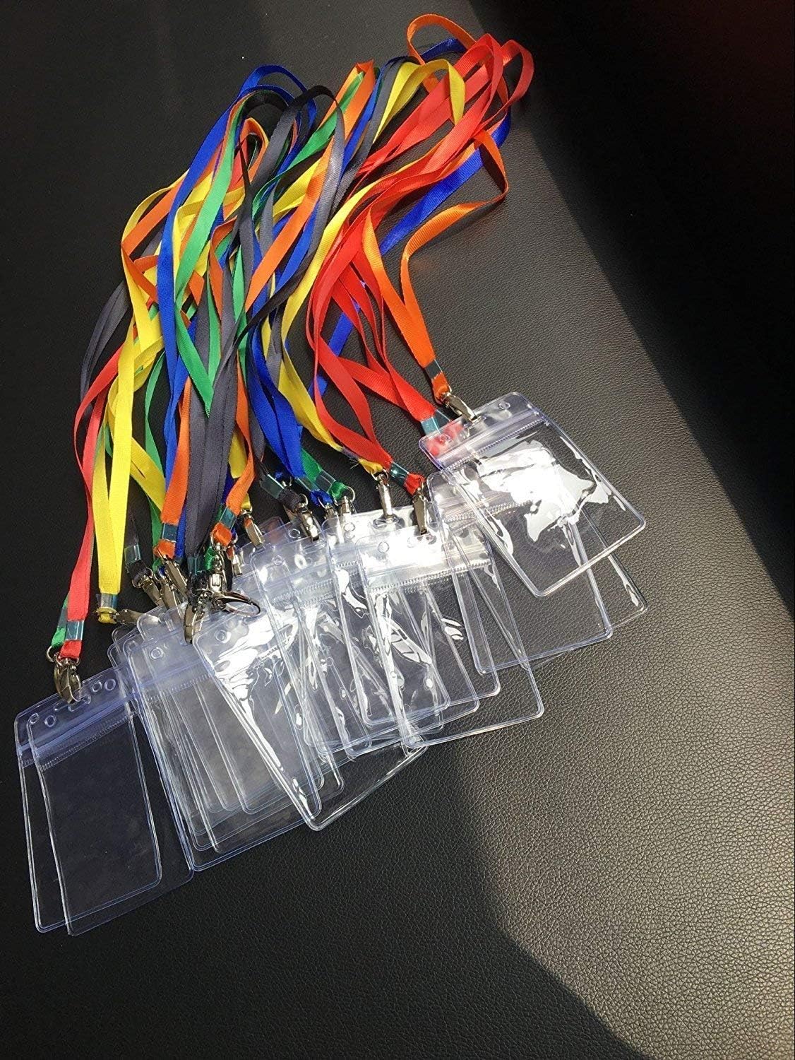 BUYGOO 24Pcs Name Badge Card Holders with Neck Lanyards for Staffs Students Teachers Waterproof Clear ID Tags Holders and Neckstrap Vertical Name Card Holder for Office Exhibition Conference - Image 4
